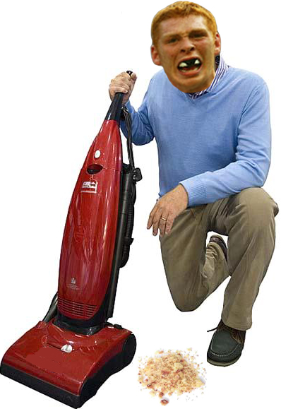 James Rodwell vacuums crumbs Rugby