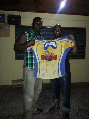 Mike Wilson w/ a gifted jersey from Gotham RFC