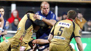 Jan Bornmann in action for Castres against Oyonnax in the Top 14