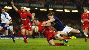 Jamie Roberts scored a brace as the floodgates opened for Wales against Scotland