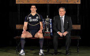 Scotland coach Scott Johnson and captain Kelly Brown, who has been recalled for the Six Nations' game against France
