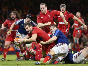 Sam Warburton scores against France in their Six Nations' encounter
