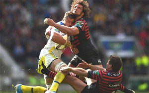 Jacques Burger was a tackling machine as Saracens met Clermont in the Heineken Cup semi final