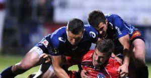 Pierre Berard is hauled to the ground as Castres beat former Top 14 leaders Montpellier at Stade Pierre Antoine