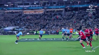 Adam Ashley-Cooper scores then attempts to punch a hole in the turf.