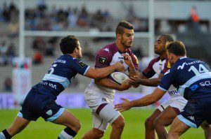 Fit-again Sofiane Guitoune scored the winning try in the 79th minute as Bordeaux beat Racing Metro in the Top 14