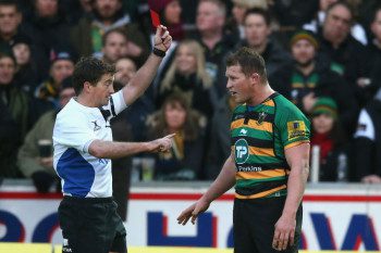 Dylan Hartley's red marred Northampton's derby win. 