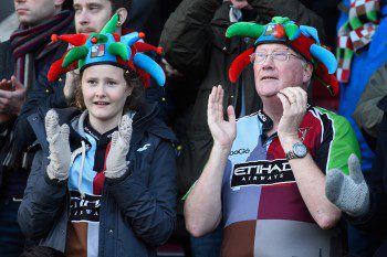 Quins supporters had plenty to cheer during their team's 32-10 victory over Leicester. 