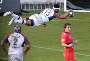 Try-flier... Metuisela Talebula scored twice as Bordeaux beat Toulon in the Top 14 clash at Stade Chaban-Delmas