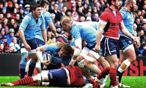 Josh Furno scored the first of Italy's three tries in their Six Nations win over Scotland