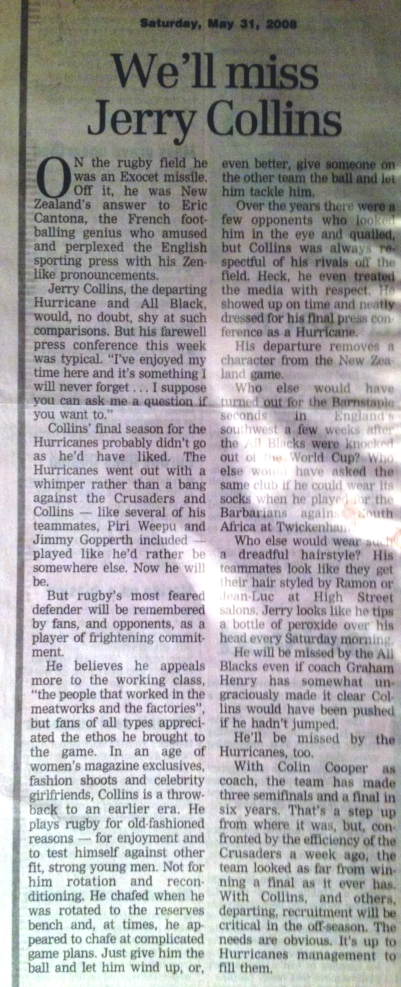 Jerry Collins article
