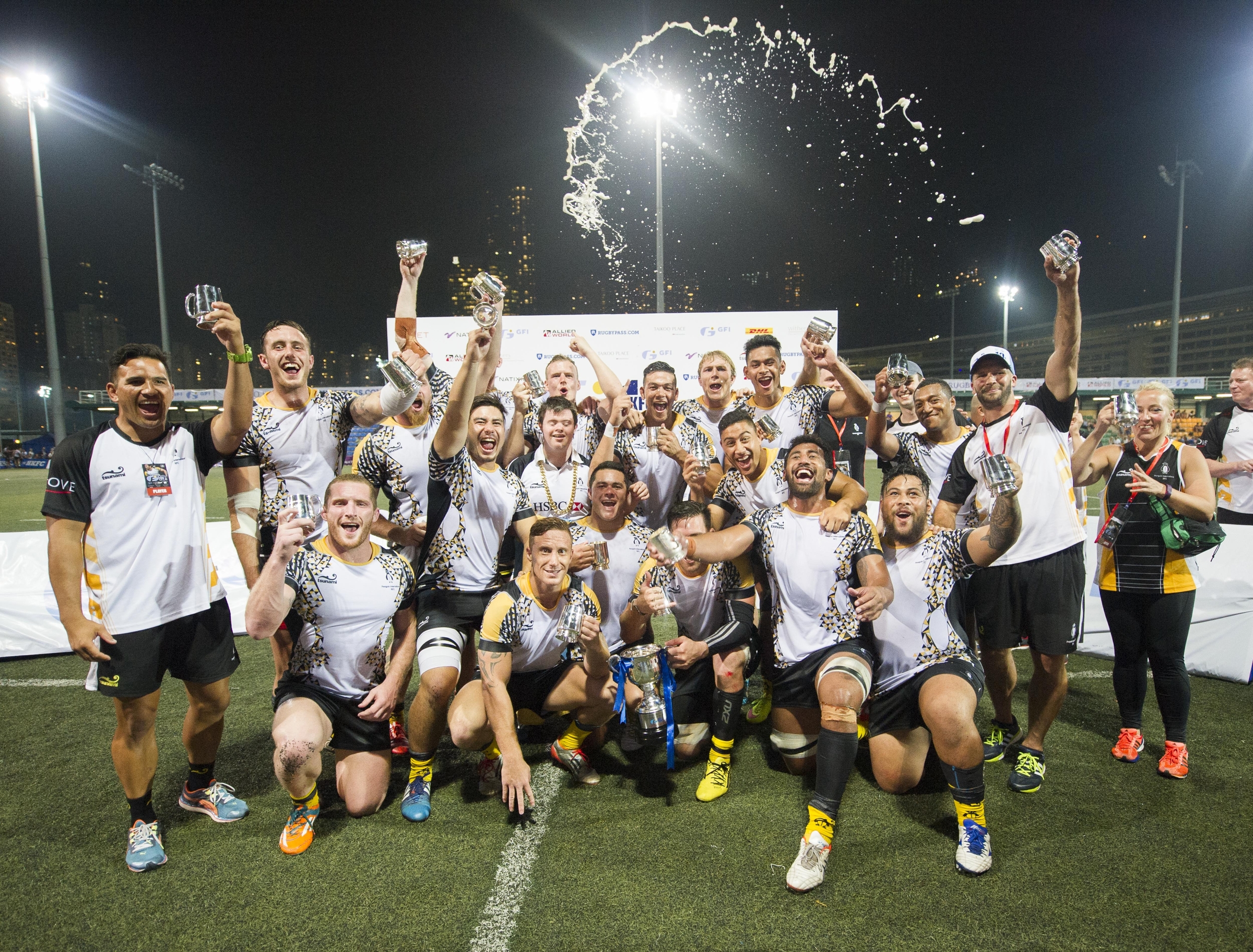 The Plate Winner Penguins  GFI HKFC Rugby Tens 2016 on 07 April 2016 at Hong Kong Football Club in Hong Kong, China. Photo by Juan Manuel Serrano / Power Sport Images