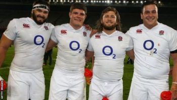 Exeter's England Saxons (from left):Don Armand, Dave Ewers, Alec Hepburn and Mitch Lees