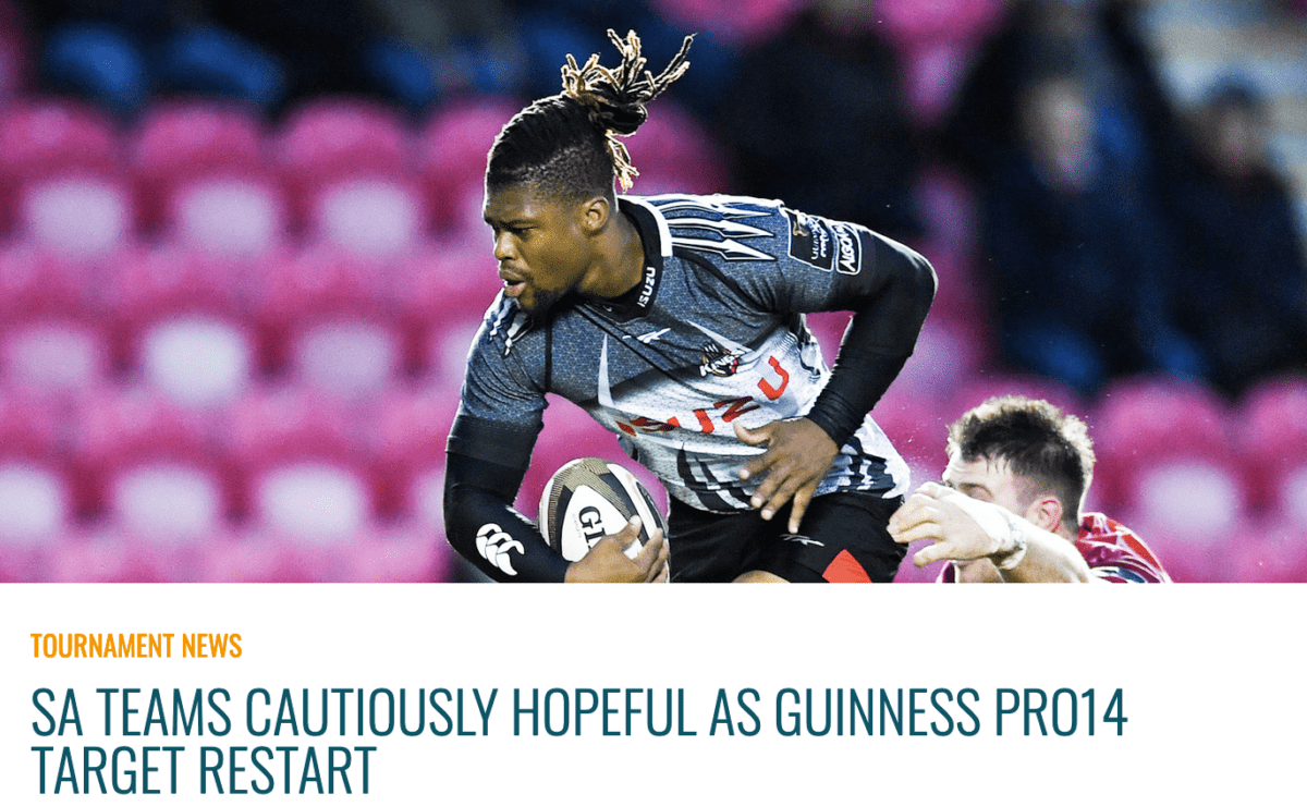 South Africa Rugby Weighs In On Guinness Pro14 Restart Plan