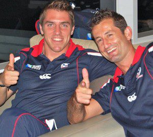 Wyles with Dallen Stanford for USA 7s circa 2011