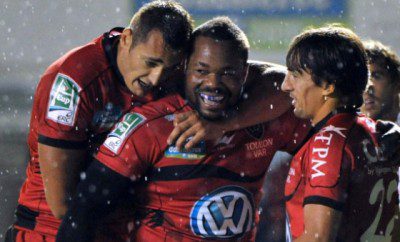 Toulon and Mathieu Bastareaud are all smiles.