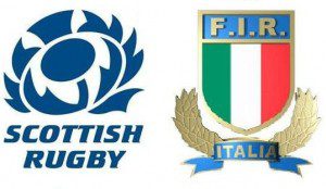 Scotland v Italy 6 Nations logos