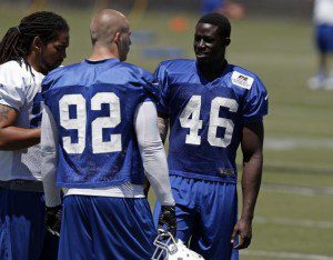 Adongo in practice at Colts' camp. 