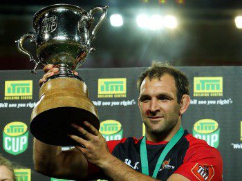 George Whitelock with the ITM Cup 