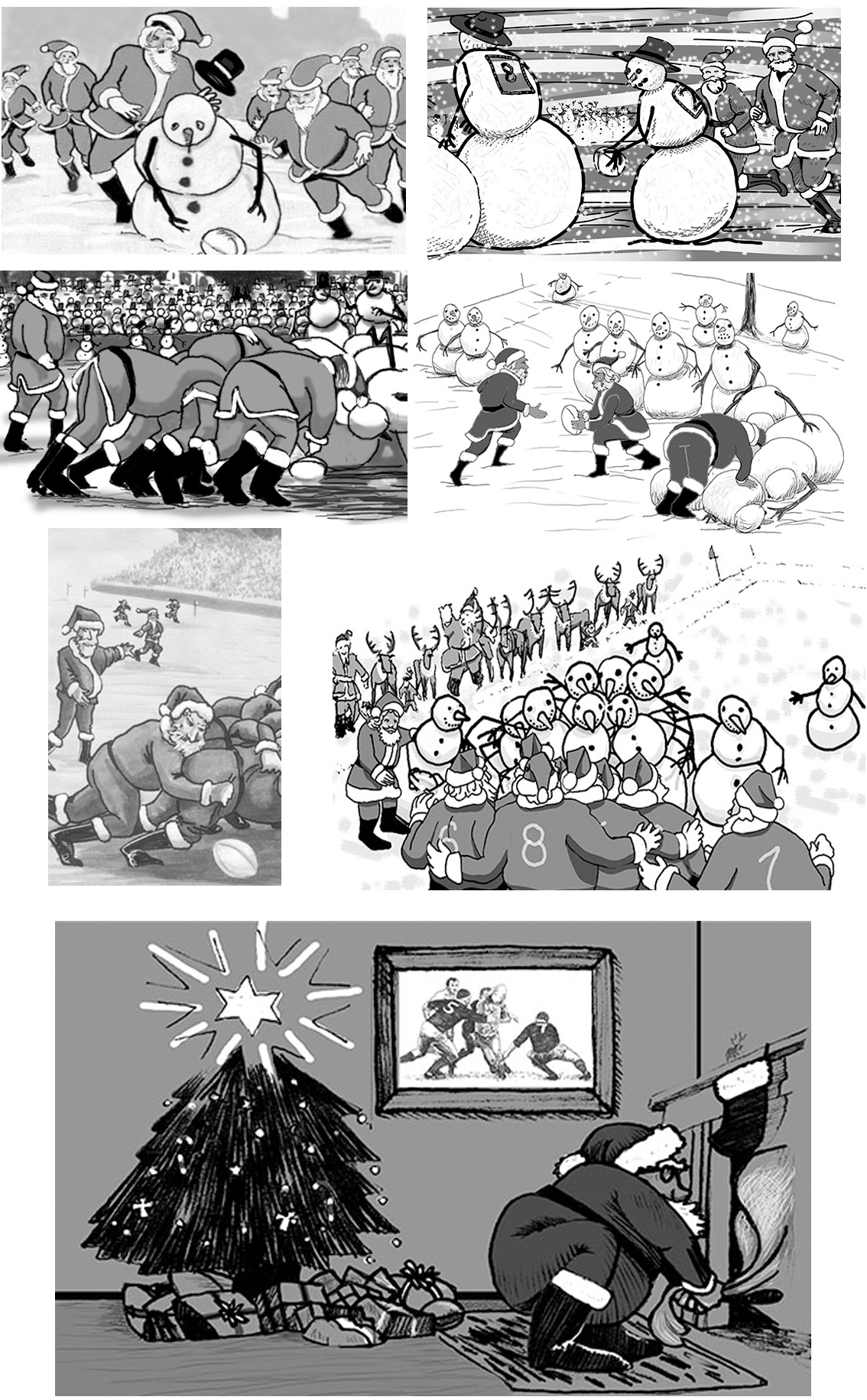 Christamas Rugby Collage