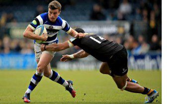 George Ford shakes off Tom Varndell's tackle in Bath's victory over Wasps. 