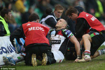 Harlequins were alarmed by an apparent knee injury to Mike Brown, but he should be fit for the final two rounds of Premiership action. 