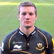 A head-shot of Cam in his Northampton Saints jersey.