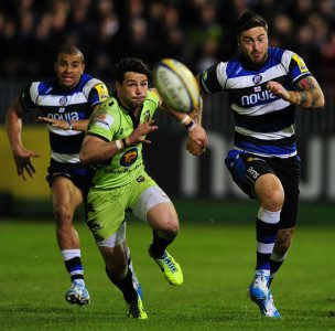 Ben Foden races for the ball during Bath's draw with Northampton