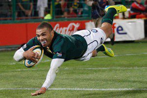 Bryan Habana doing what he does best.