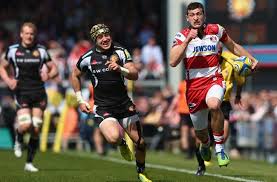 Jonny May, pictured here in the corresponding fixture last season, scored a magnificent try in the early going Friday night. 