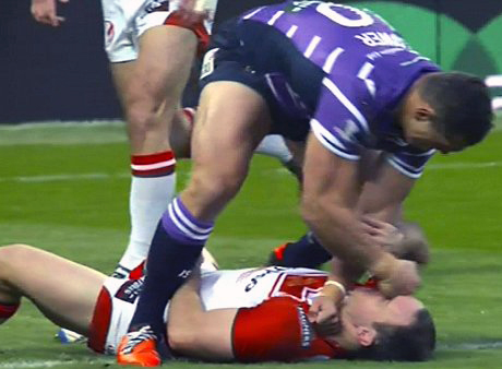 Ben_Flower Punches Lance_Houhaia Rugby_Wrap_Up re St_Helens_WIGANS