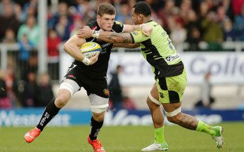 Dave Ewers collected man of the match honors for Exeter in their victory over Northampton. 
