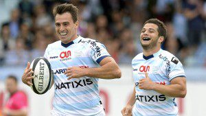 All smiles: Racing's Juan Imhoff and Brice Dulin