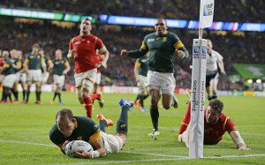 Fourie Du Preez seals the Rugby World Cup quarter-final for South Africa against Wales