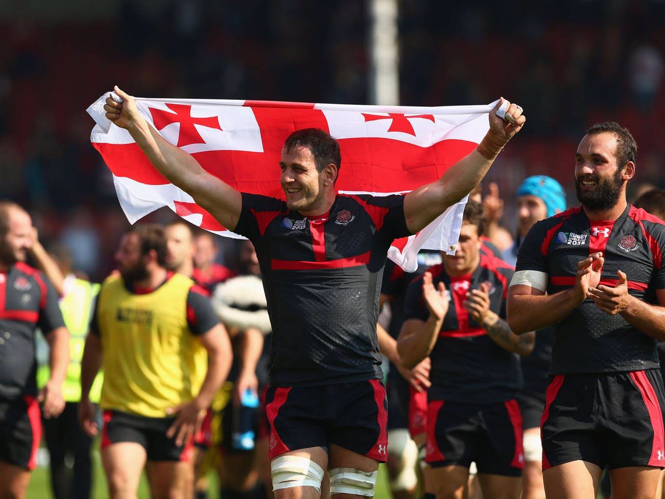 Gorgodze after beating Tonga at the 2015 RWC | PHOTO COURTESY OF GETTY IMAGES