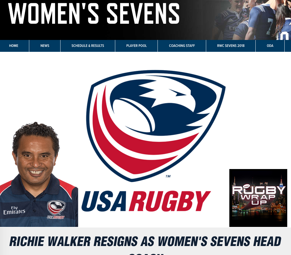 Richie Walker resigns as Women’s Sevens Head Coach, Rugby_Wrap_Up